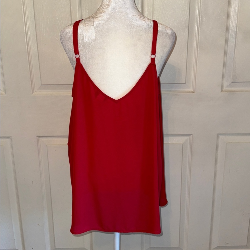 Torrid Georgette Ruffle Tank Top In Red - Picture 4 of 6